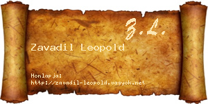 Zavadil Leopold névjegykártya